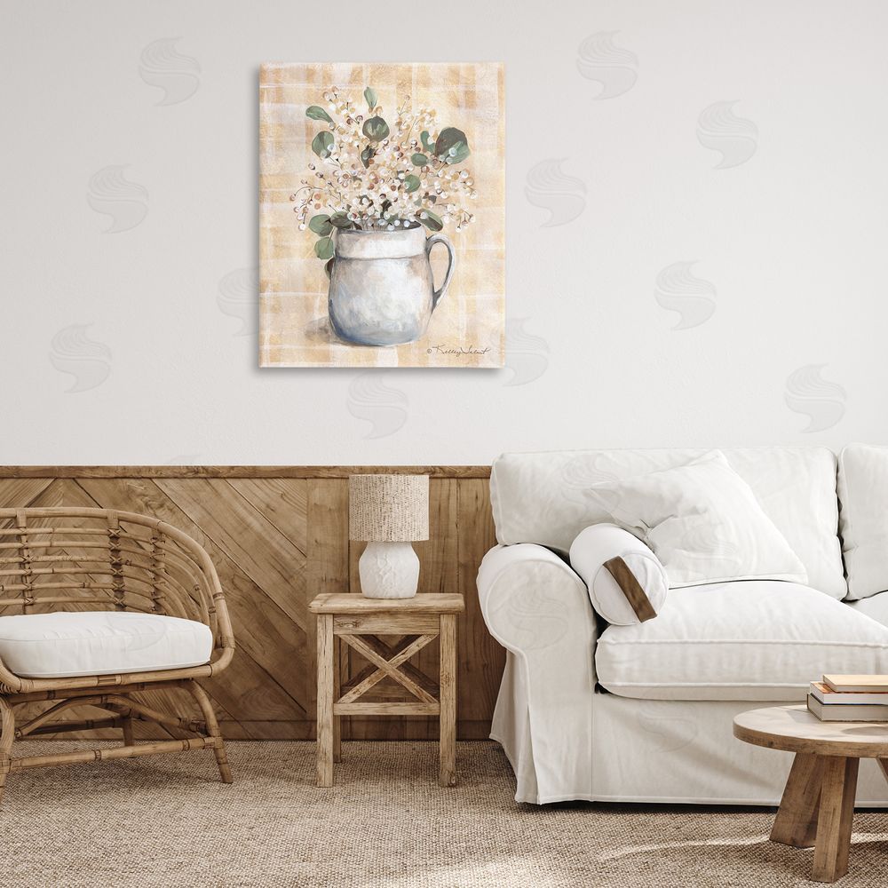 Kelley Talent Eucalyptus in Pottery Canvas Wall Art Print in Room