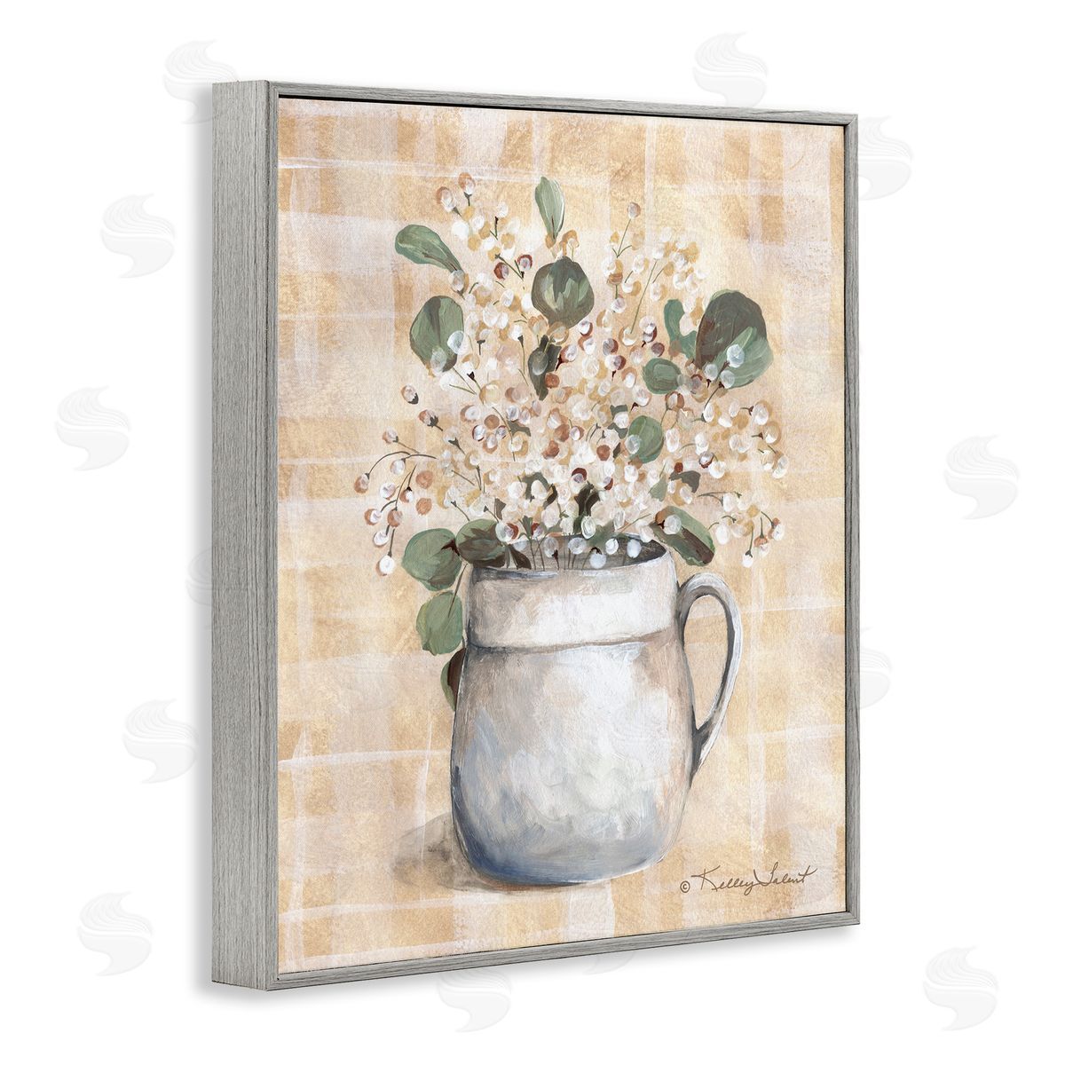 Kelley Talent Eucalyptus in Pottery Gray Framed Giclee Wall Art Print