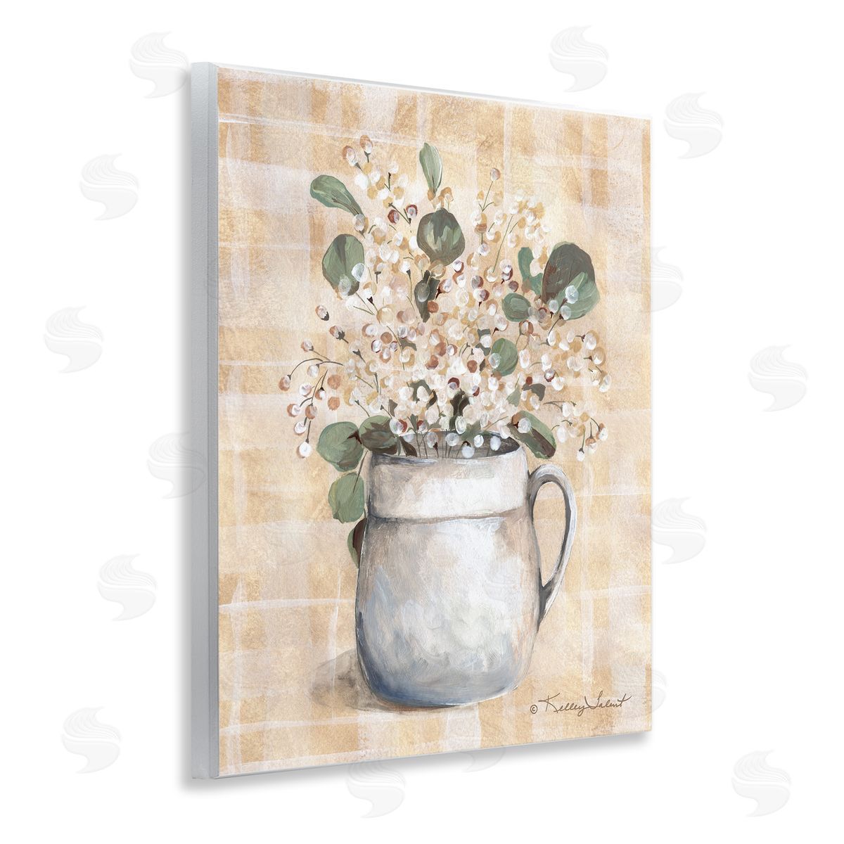 Kelley Talent Eucalyptus in Pottery Wooden Wall Plaque Art Print