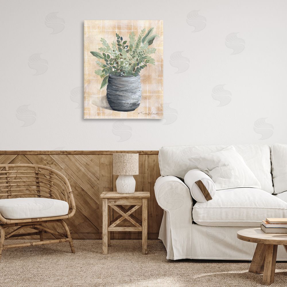 Kelley Talent Botanical Herbs Pottery Canvas Wall Art Print in Room