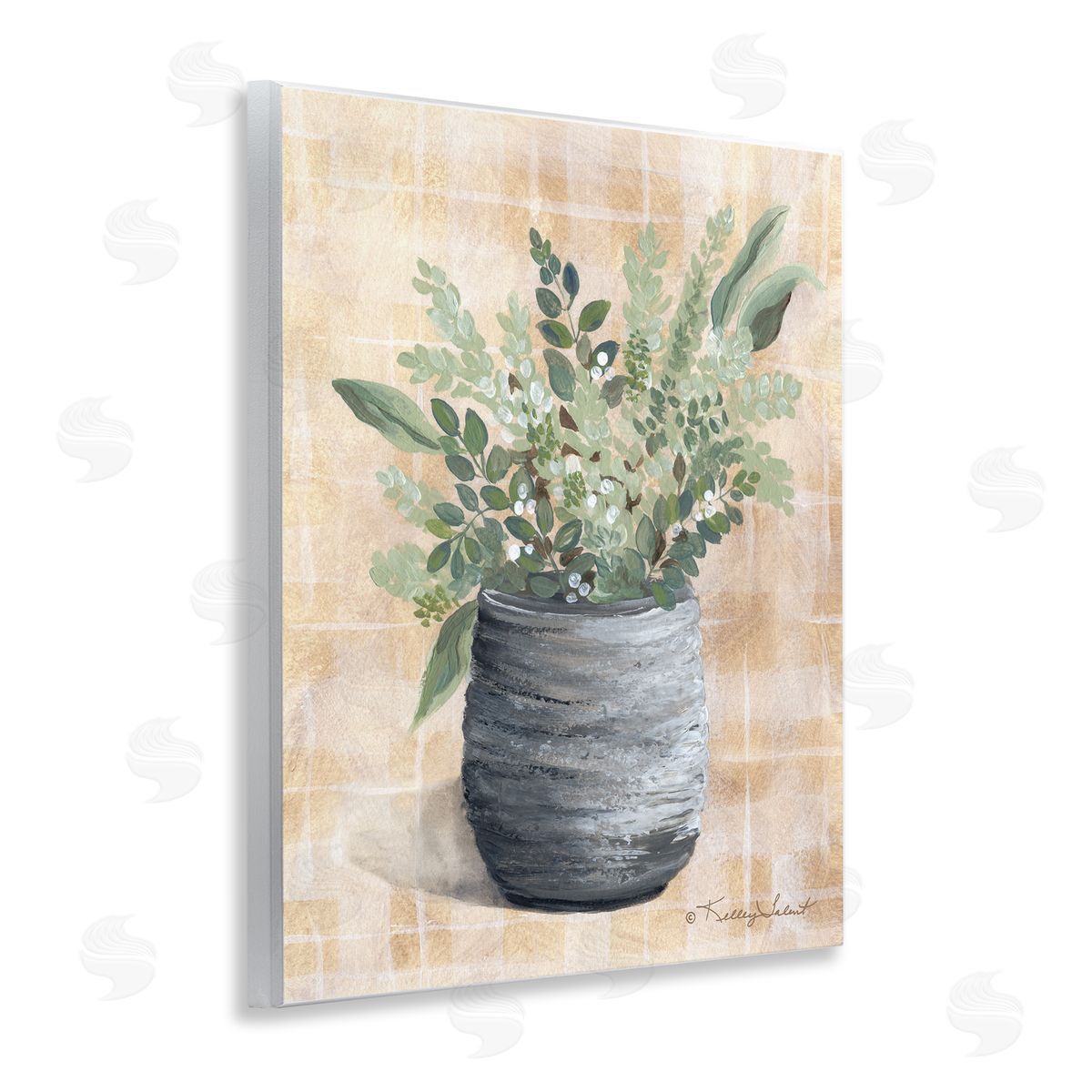 Kelley Talent Botanical Herbs Pottery Wooden Wall Plaque Art Print