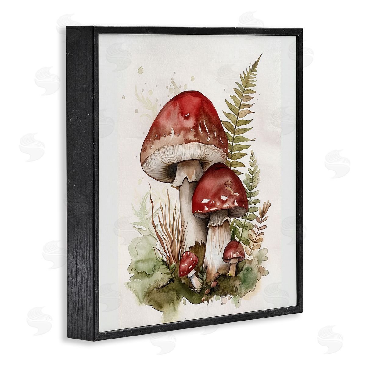 Lazar Studio Enchanted Forest Mushrooms Black Framed Giclee Wall Art Print