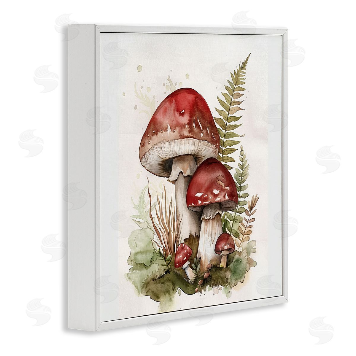 Lazar Studio Enchanted Forest Mushrooms White Framed Giclee Wall Art Print