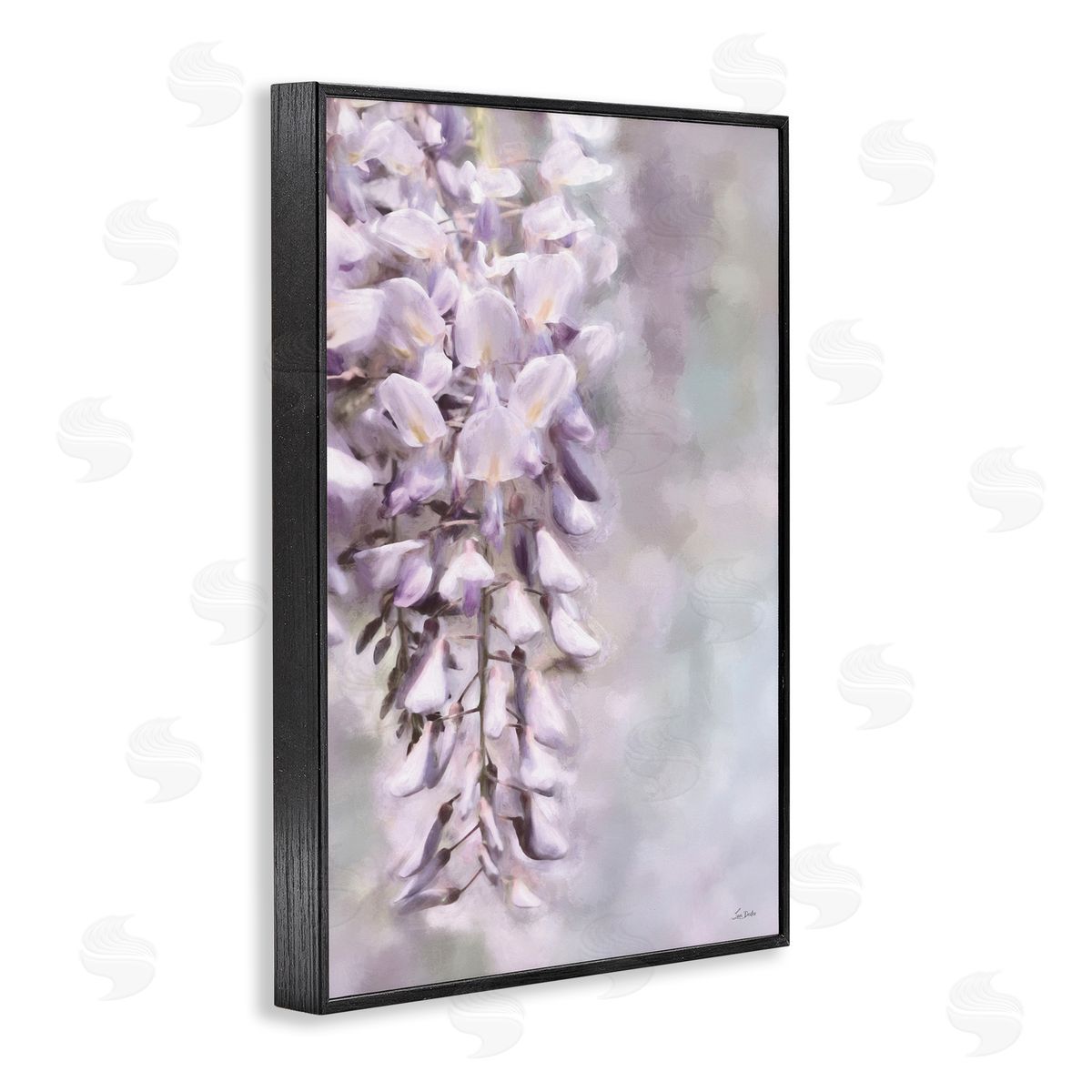 Soft Foxglove Petals Black Frame Print Wall Art, Home Decor by Lori Deiter