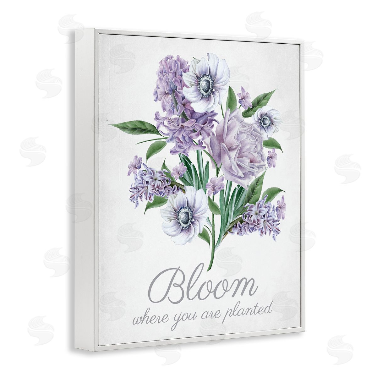 Vintage Bloom Phrase White Frame Print Wall Art, Home Decor by Lettered and Lined