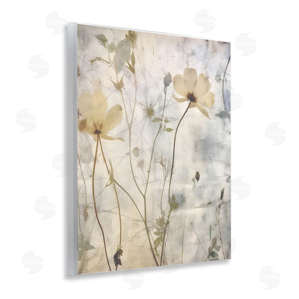 Lettered and Lined Soft Neutral Botanicals Wooden Wall Plaque Art Print