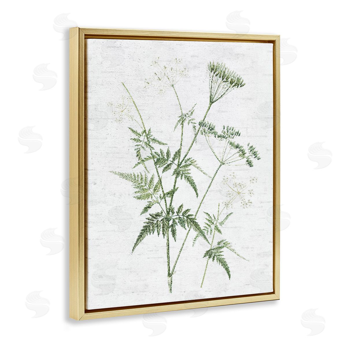 Soft Blooming Bud Gold Floating Frame Canvas Wall Art, Home Decor by Lettered and Lined