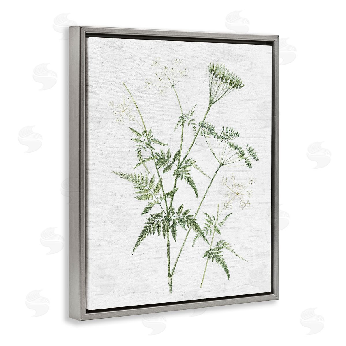 Soft Blooming Bud Grey Floating Frame Canvas Wall Art, Home Decor by Lettered and Lined