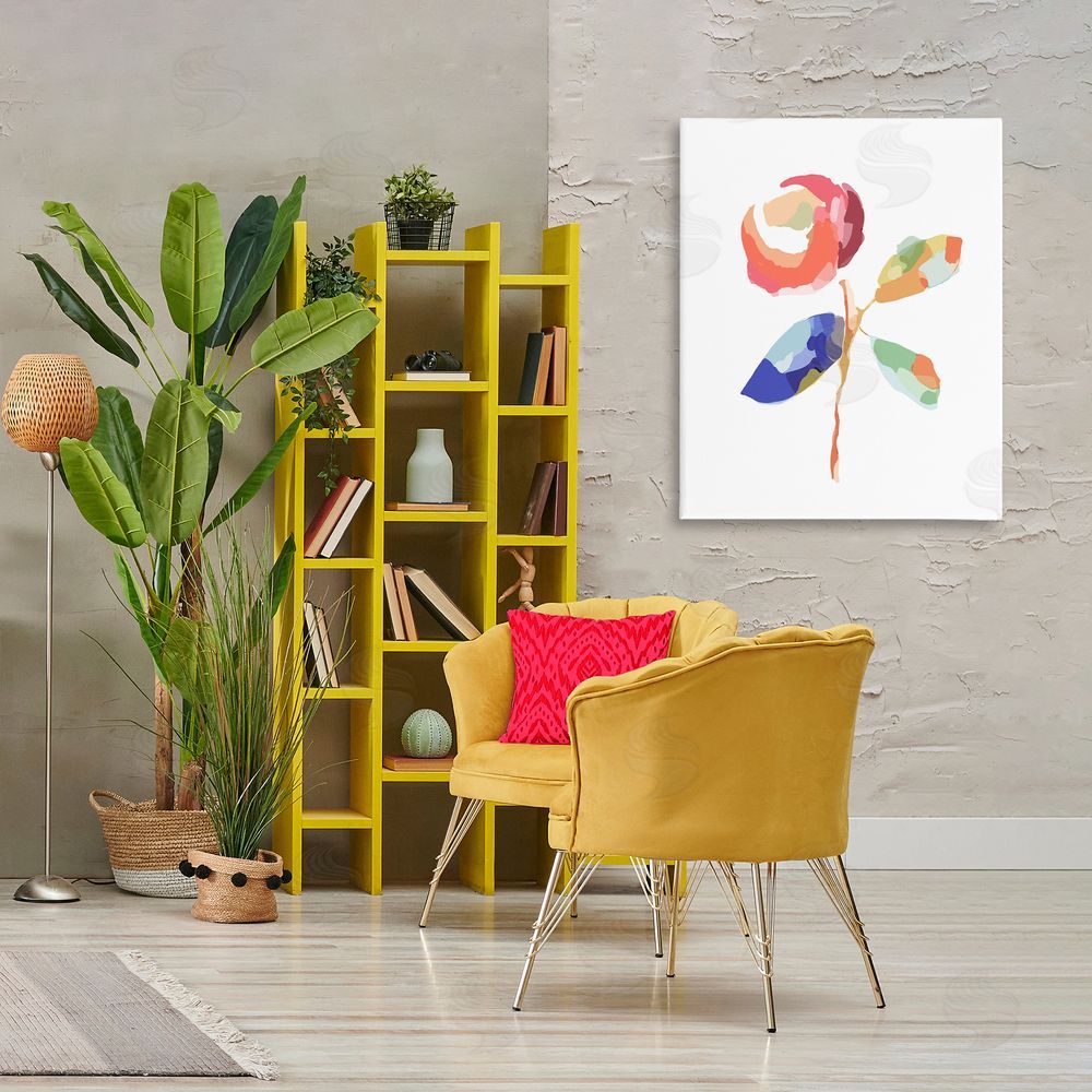 Lisa Nohren Mosaic Floral Bloom Canvas Wall Art Print in Room