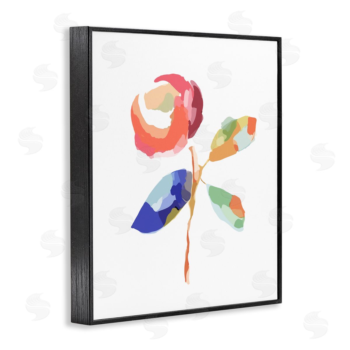 Lisa Nohren Mosaic Floral Bloom Black Framed Giclee Wall Art Print