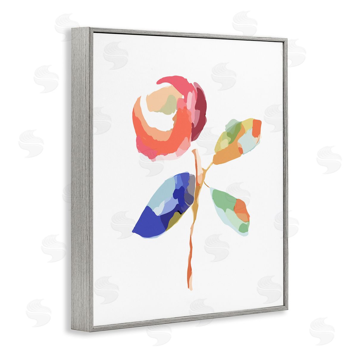 Lisa Nohren Mosaic Floral Bloom Gray Framed Giclee Wall Art Print