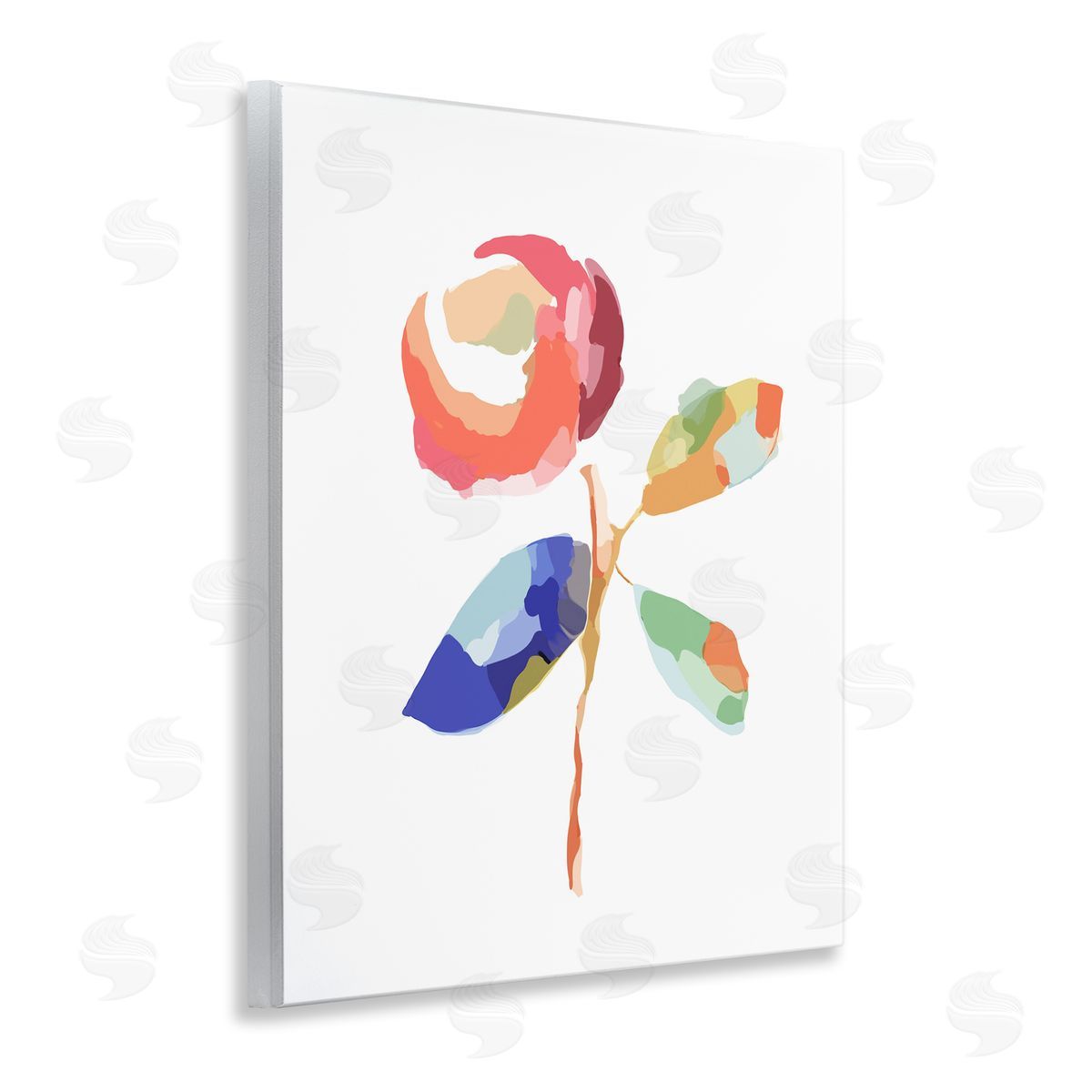 Lisa Nohren Mosaic Floral Bloom Wooden Wall Plaque Art Print