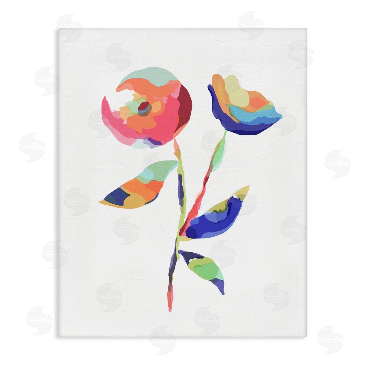 Lisa Nohren Mosaic Flower Buds Canvas Wall Art Print