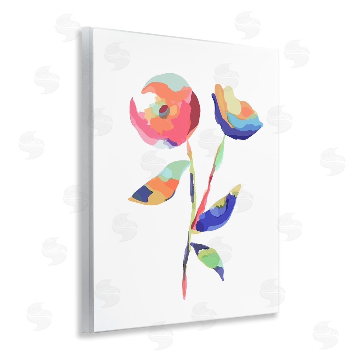 Lisa Nohren Mosaic Flower Buds Wooden Wall Plaque Art Print
