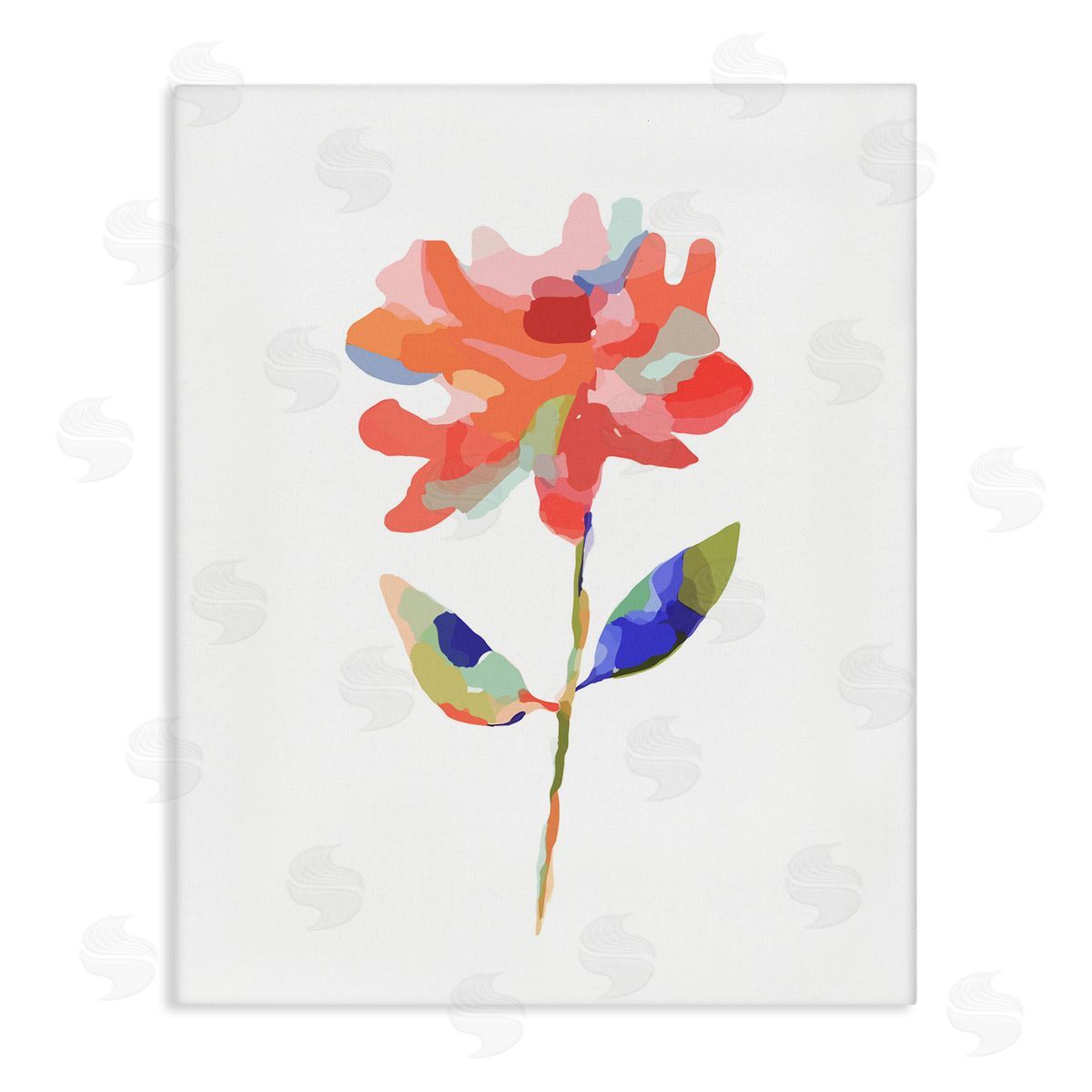 Lisa Nohren Mosaic Flower Blossom Canvas Wall Art Print