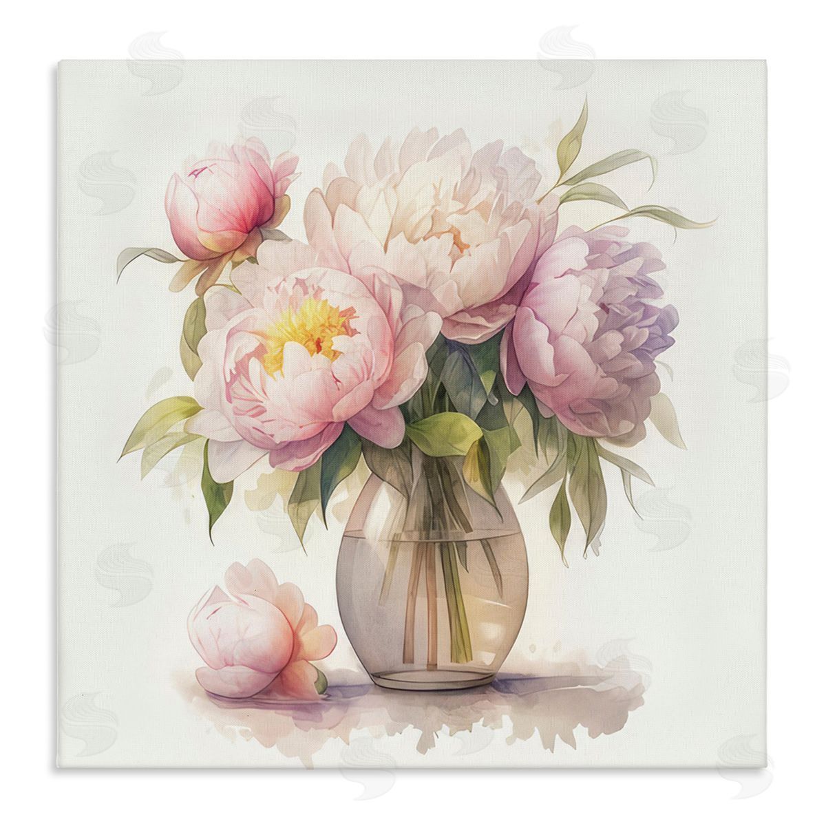 LSR Design Studio Blush Peonies Vase Canvas Wall Art Print