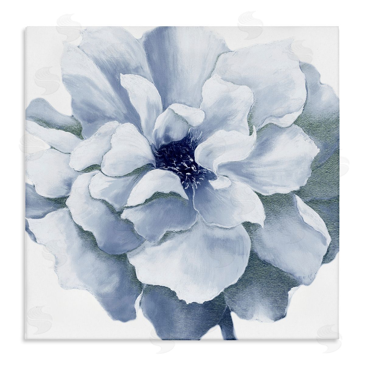 Blue Radiant Bloom Canvas Wall Art, Home Decor by Withaar