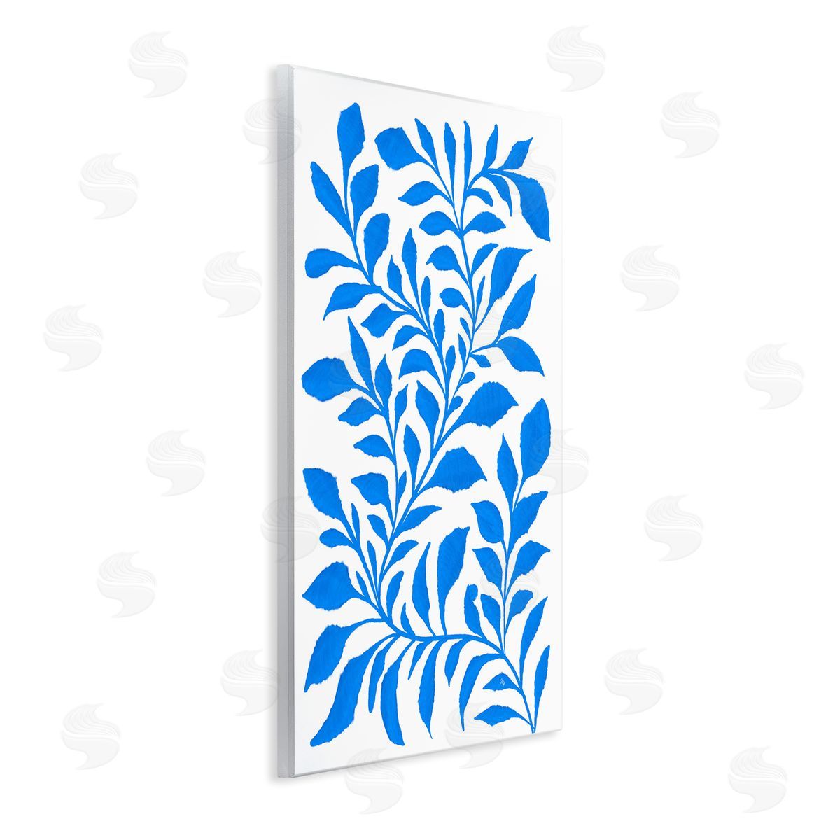 Blue Snake Plant Wood Plaque Wall Art, Home Decor by Martina Pavlova