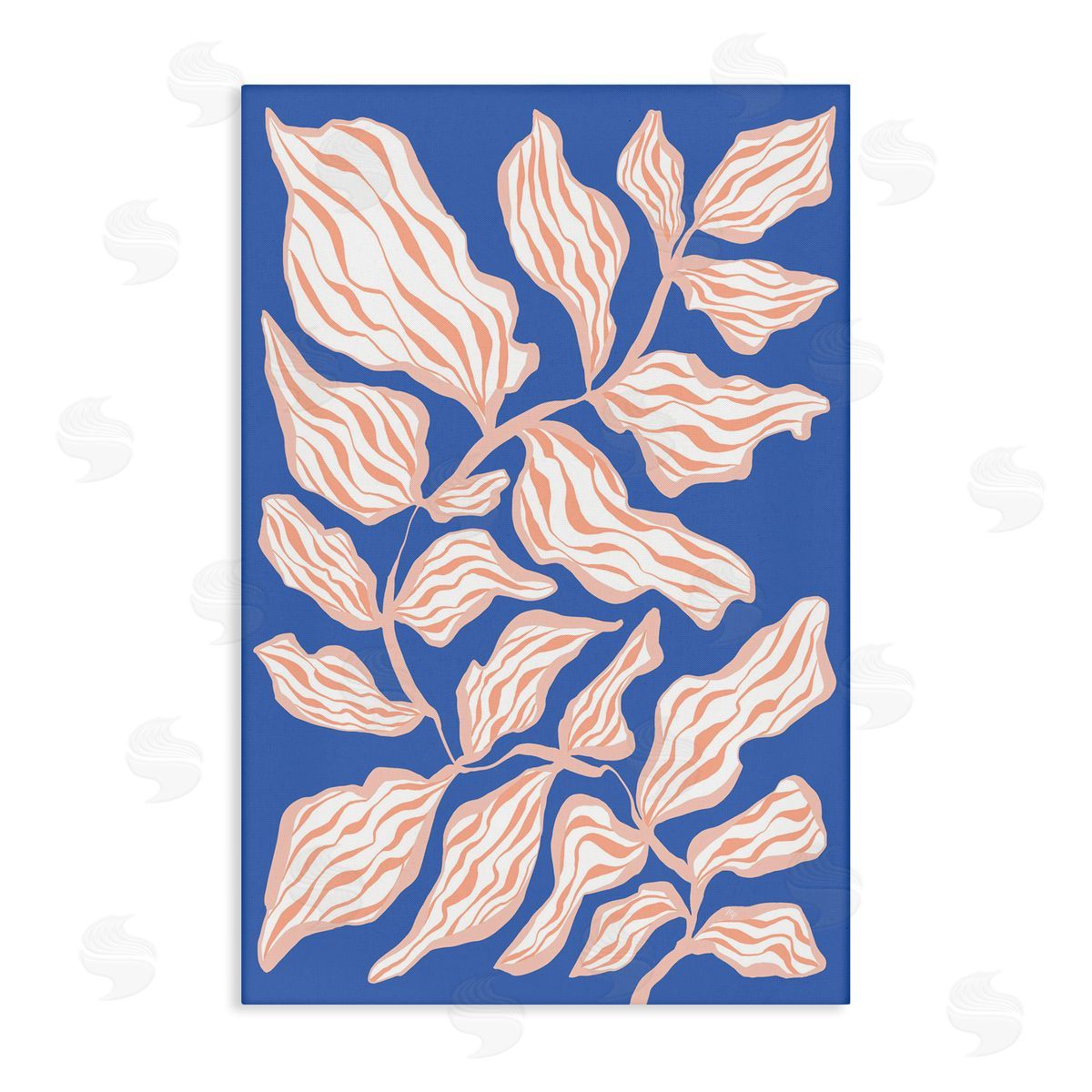 Curving Leaves Impression Canvas Wall Art, Home Decor by Martina Pavlova
