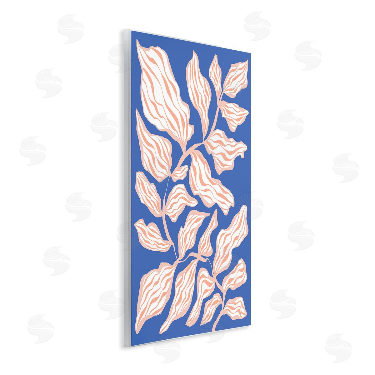 Curving Leaves Impression Wood Plaque Wall Art, Home Decor by Martina Pavlova