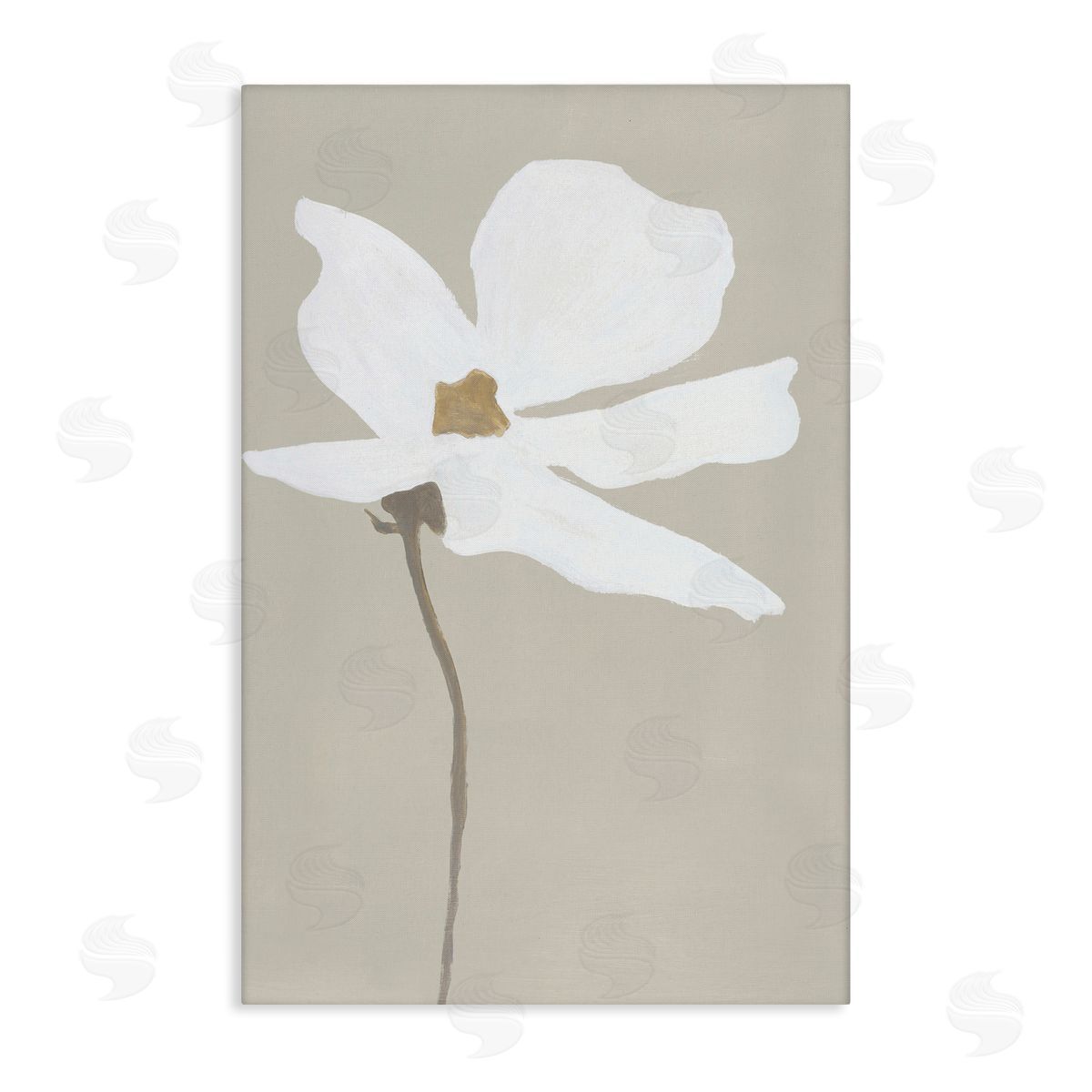 White Flower Sprout Canvas Wall Art, Home Decor by Design Fabrikken