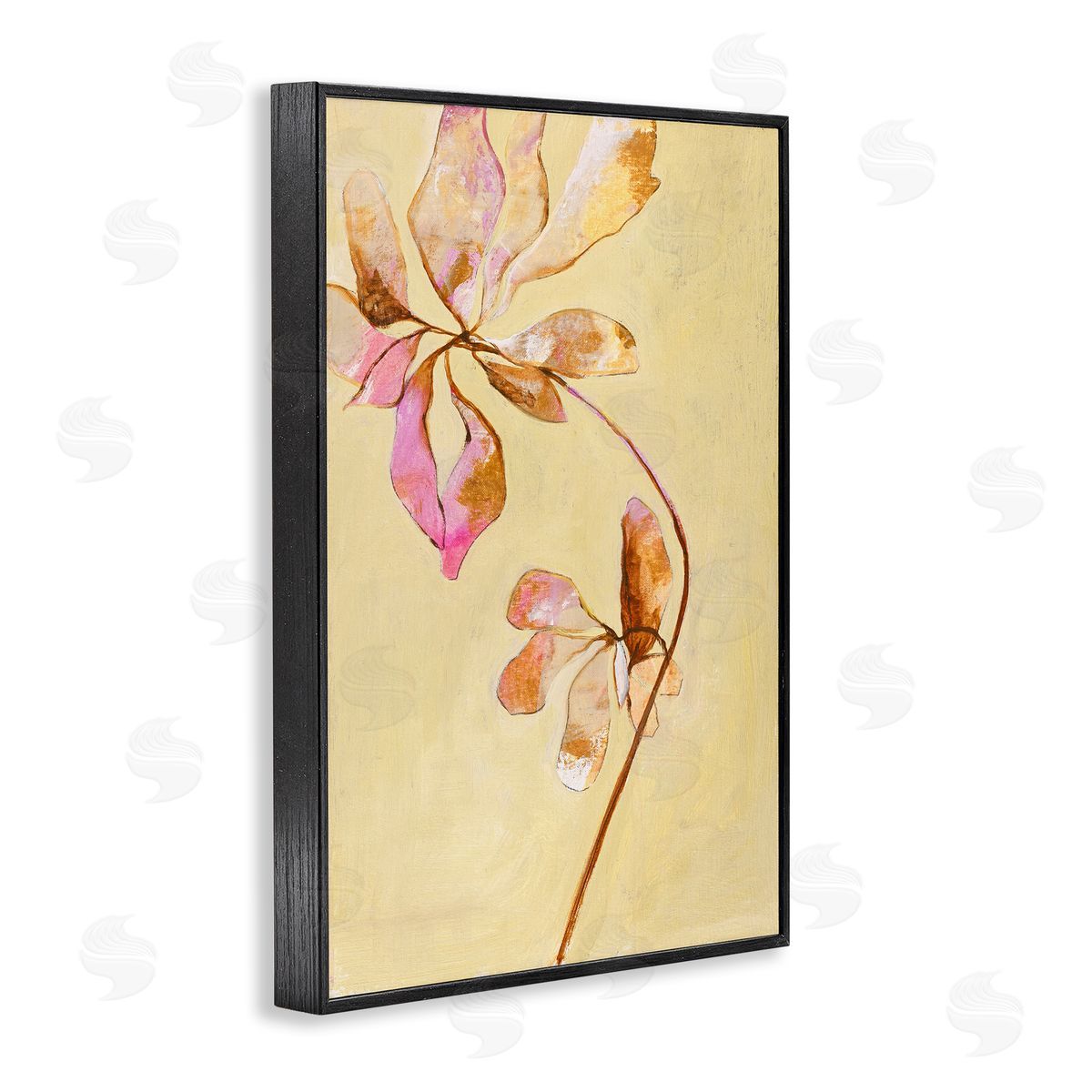 Rustic Petals Impression Black Frame Print Wall Art, Home Decor by Design Fabrikken
