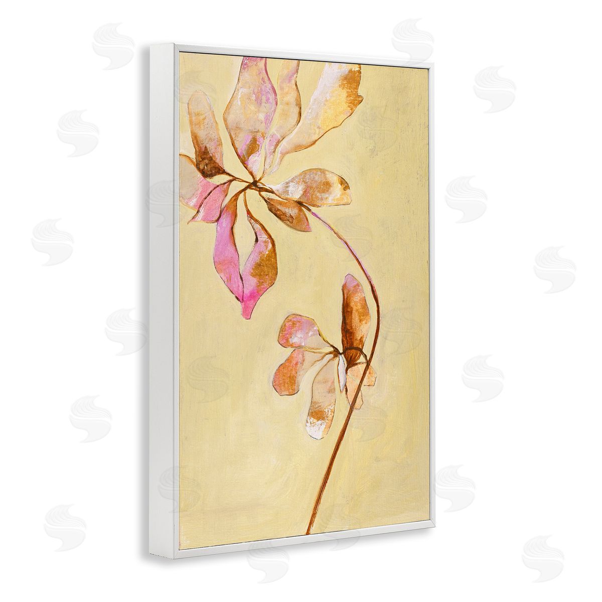 Rustic Petals Impression White Frame Print Wall Art, Home Decor by Design Fabrikken