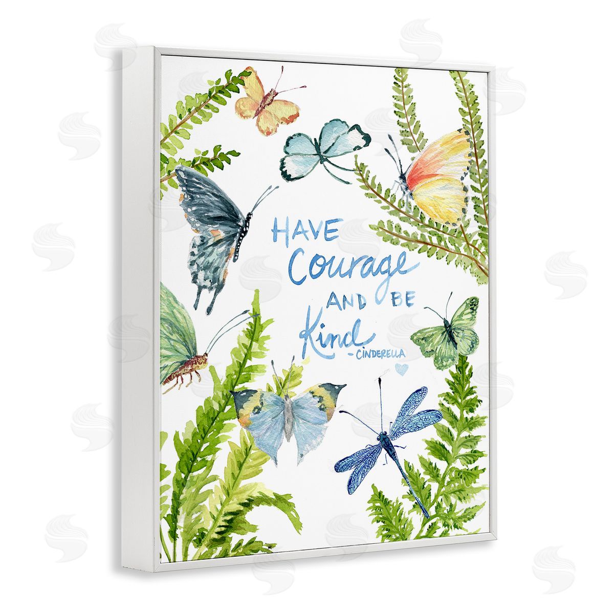 Courage and Kindness Phrase White Frame Print Wall Art, Home Decor by Melissa Hyatt