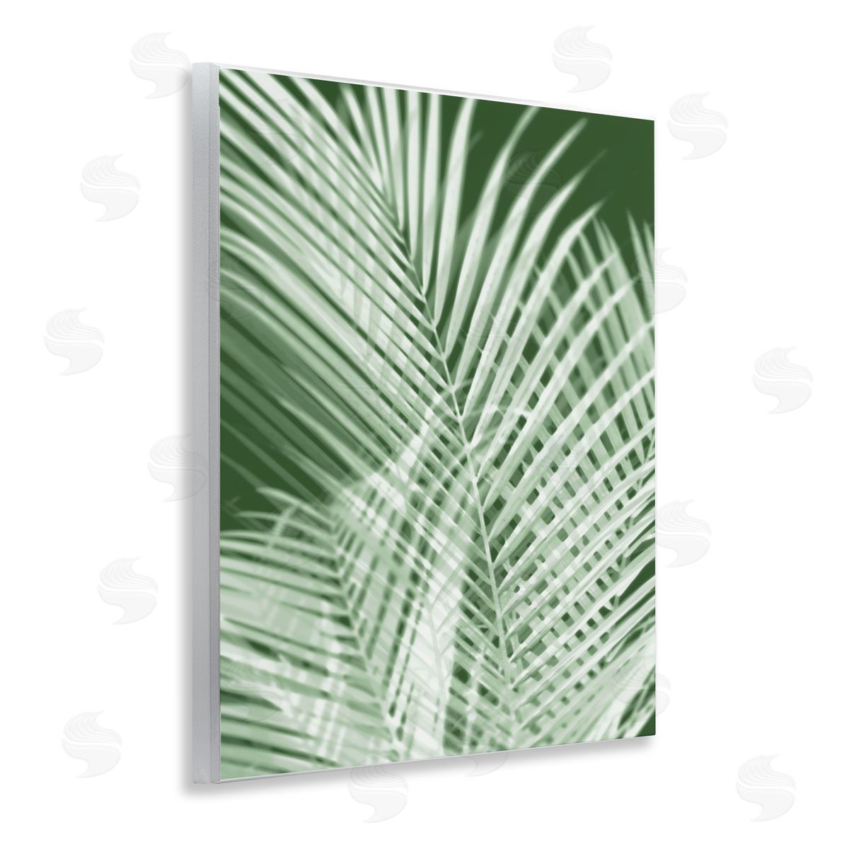 Green Palm Leaves Wood Plaque Wall Art, Home Decor by Melonie Miller