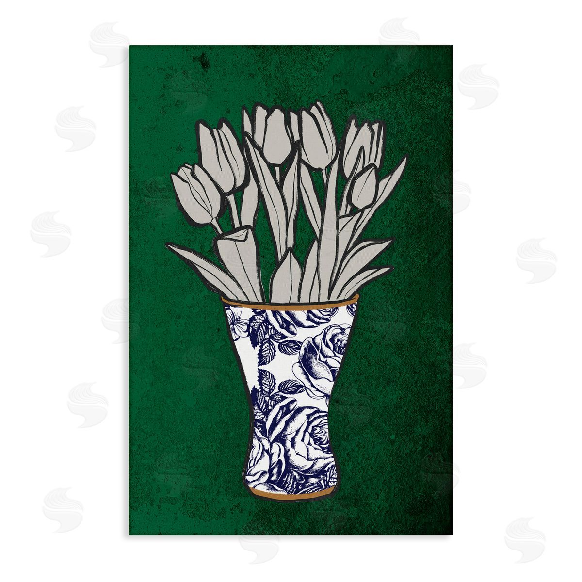 Tulip Bouquet Vase Canvas Wall Art, Home Decor by Marcus Prime