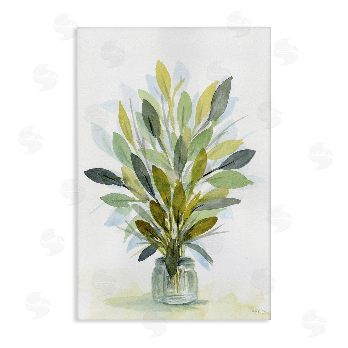 Layered Leaves in Jar Canvas Wall Art, Home Decor by Patti Bishop