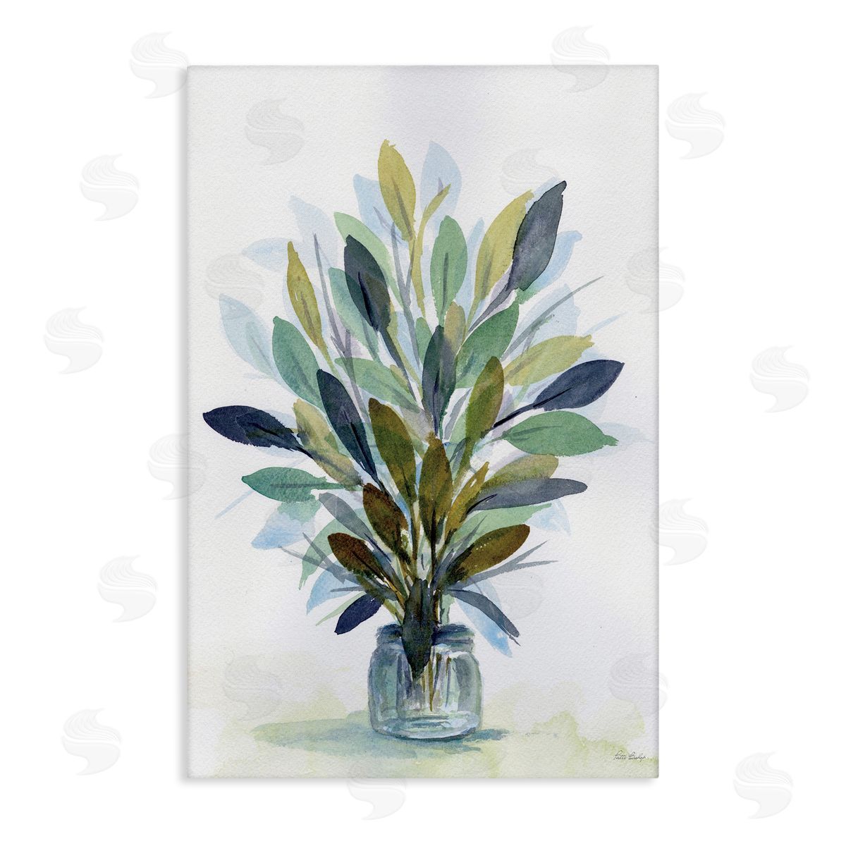 Rustic Leaves Jar Canvas Wall Art, Home Decor by Patti Bishop