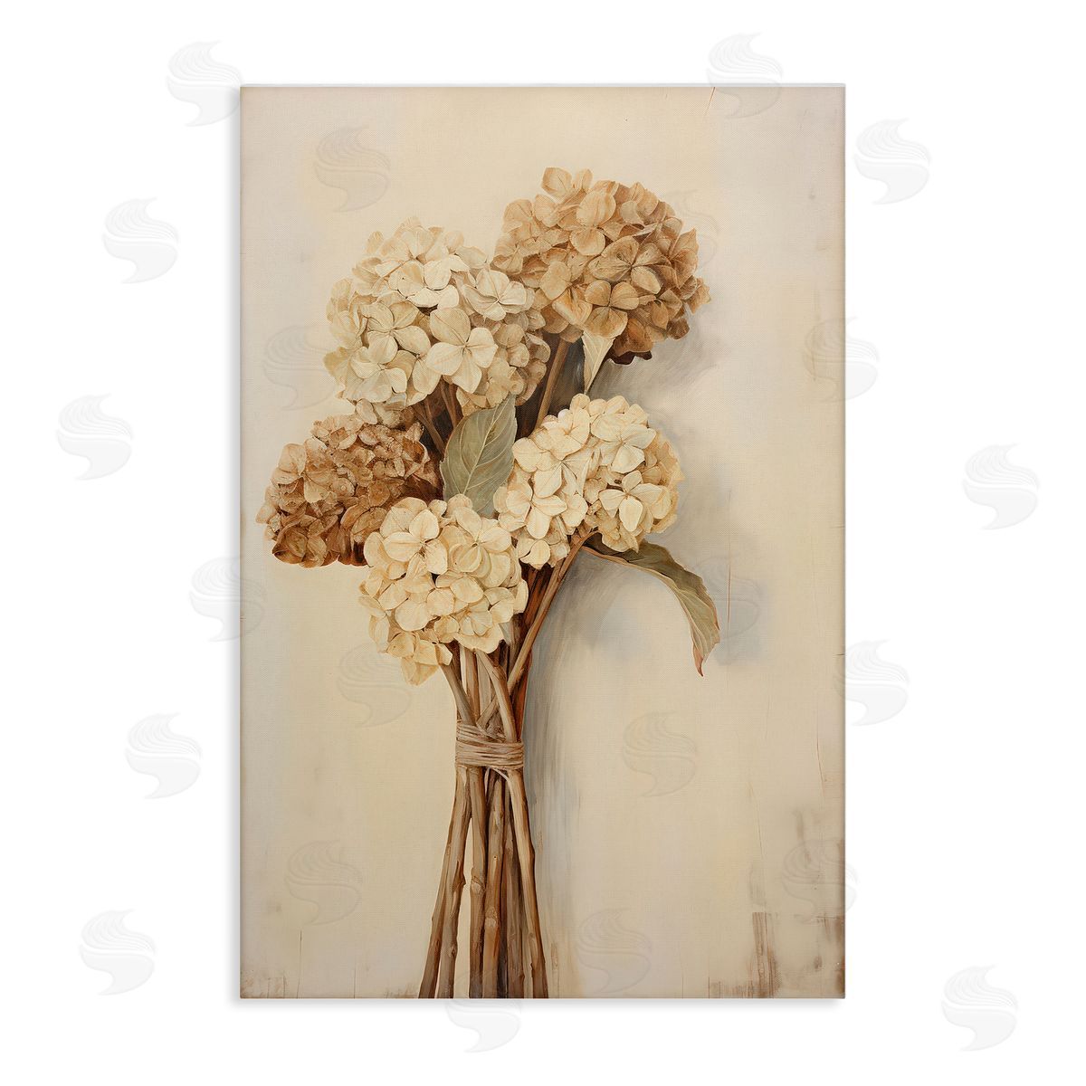 Petal Prints Design Vintage Hydrangea Bundle Canvas Wall Art Print