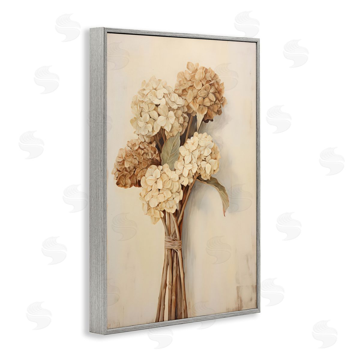 Petal Prints Design Vintage Hydrangea Bundle Gray Framed Giclee Wall Art Print