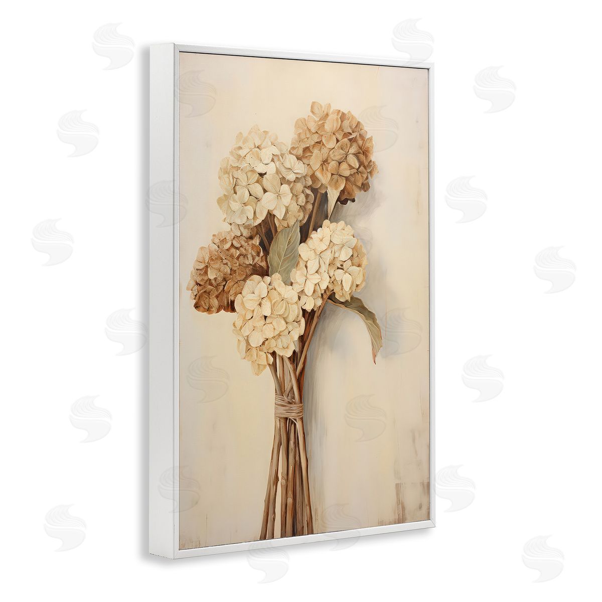 Petal Prints Design Vintage Hydrangea Bundle White Framed Giclee Wall Art Print