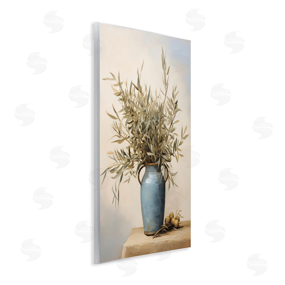 Petal Prints Design Rustic Pottery Plant Wooden Wall Plaque Art Print