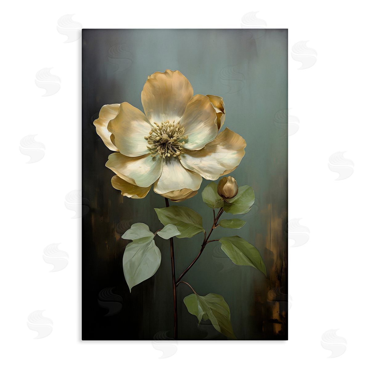 White Floret Petals Canvas Wall Art, Home Decor by Petals Prints Design