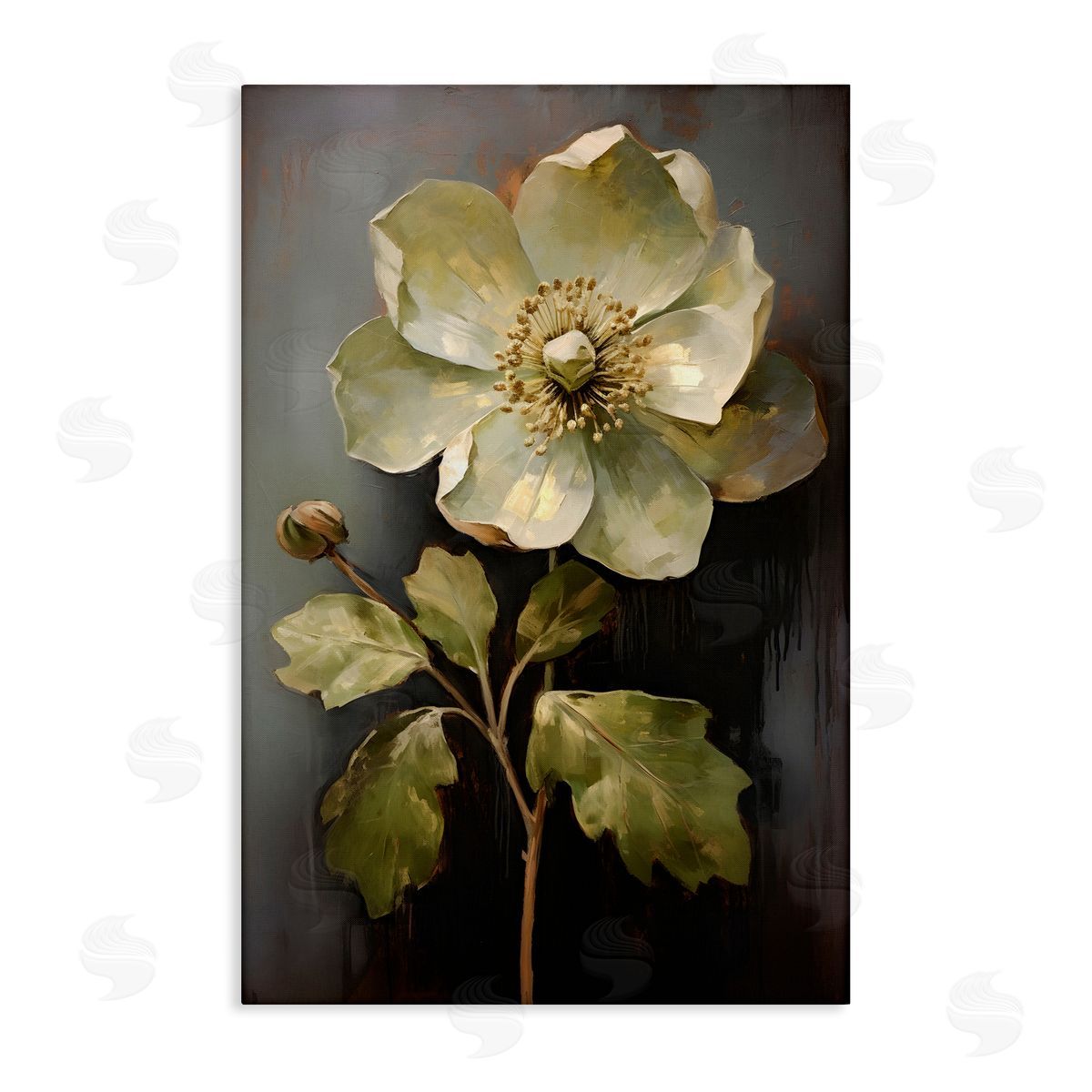White Magnolia Floret Canvas Wall Art, Home Decor by Petals Prints Design