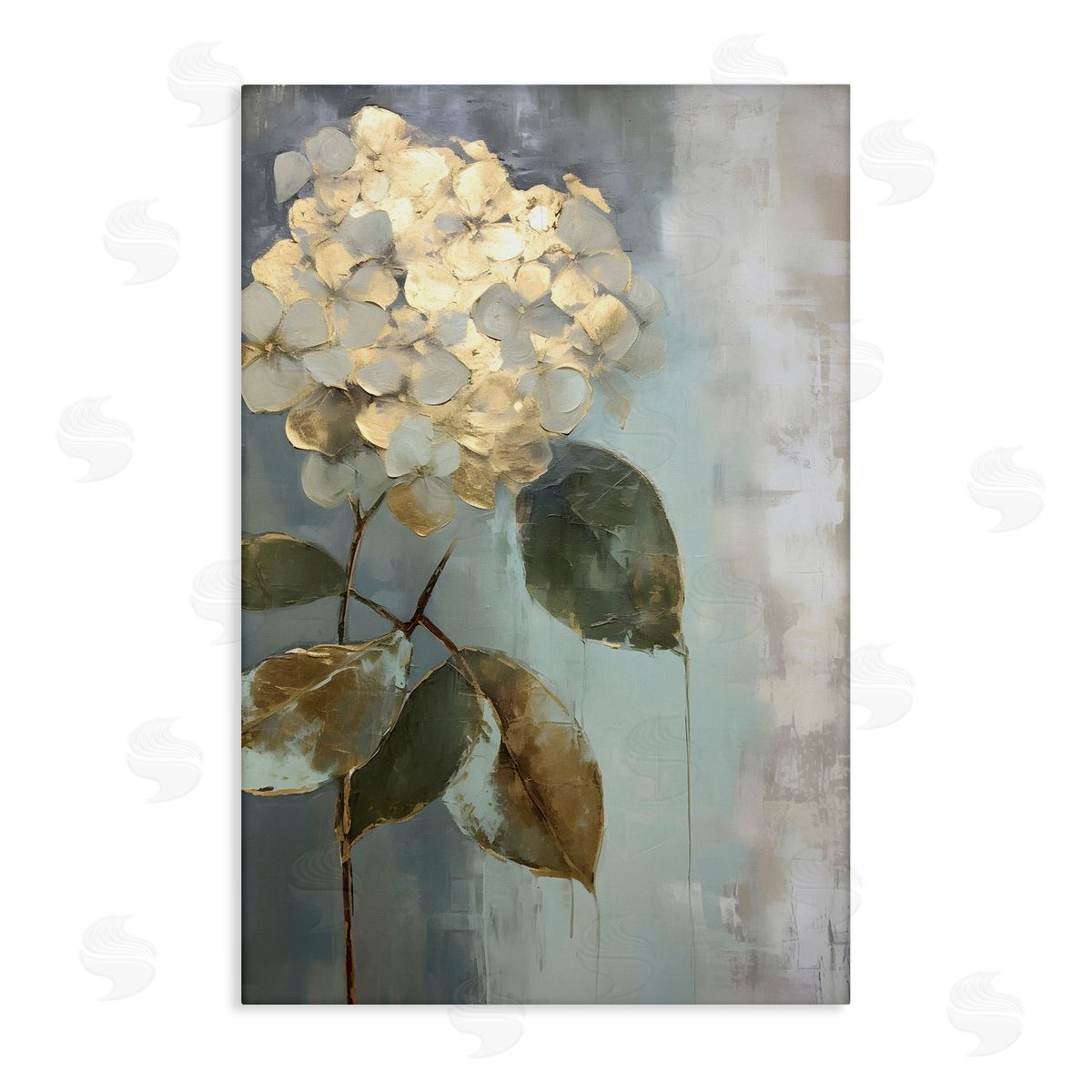 Distressed Hydrangea Bloom Canvas Wall Art, Home Decor by Petals Prints Design