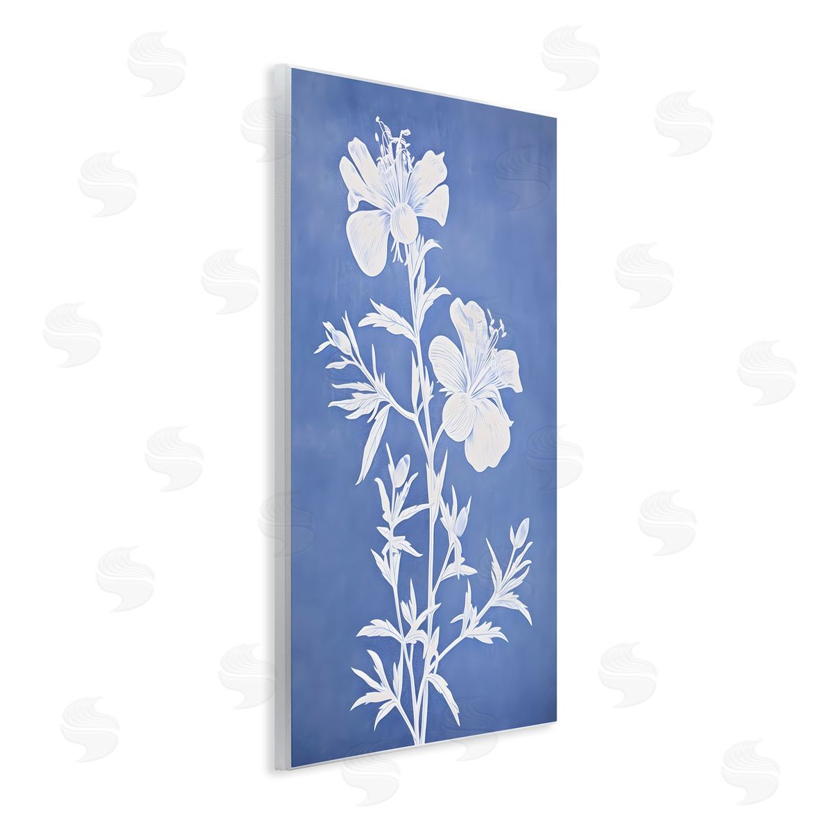 Blue Cerulean Florals Wood Plaque Wall Art, Home Decor by Petals Prints Design