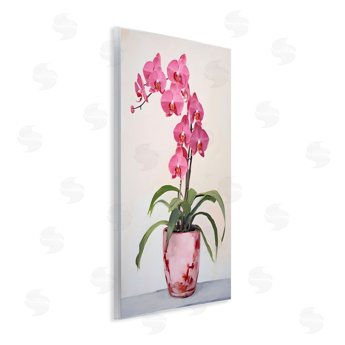 Modern Pink Orchid Wood Plaque Wall Art, Home Decor by Petals Prints Design