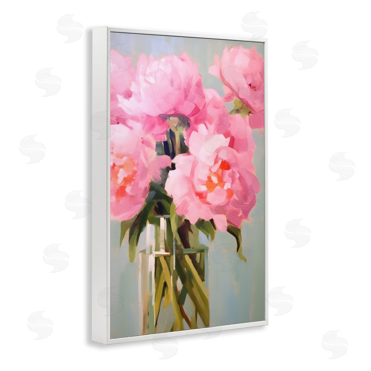 Blush Pink Roses White Frame Print Wall Art, Home Decor by Petals Prints Design