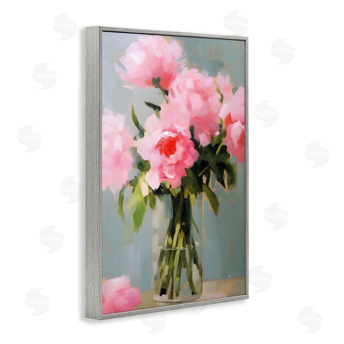 Confetti Roses Bouquet Grey Frame Print Wall Art, Home Decor by Petals Prints Design