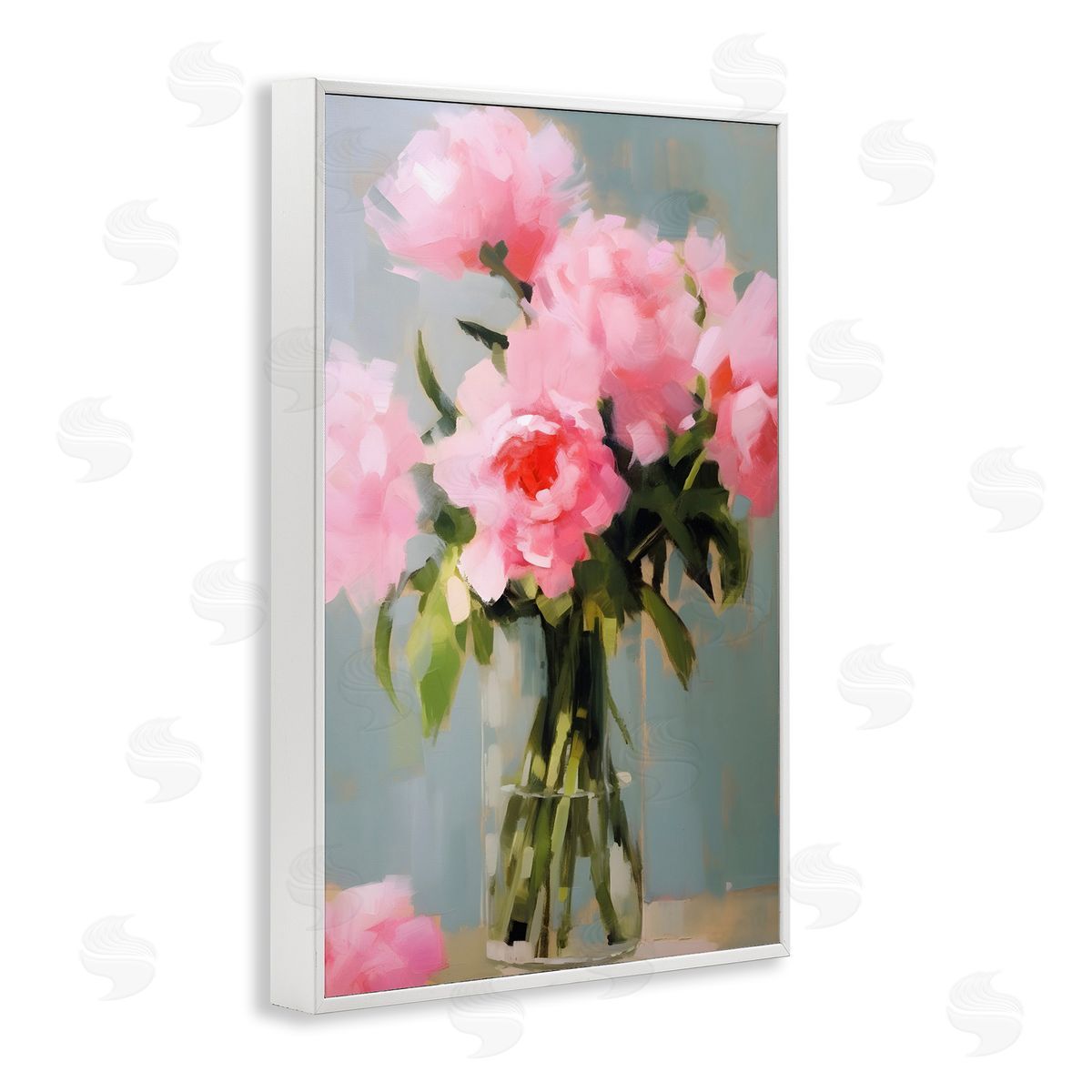 Confetti Roses Bouquet White Frame Print Wall Art, Home Decor by Petals Prints Design