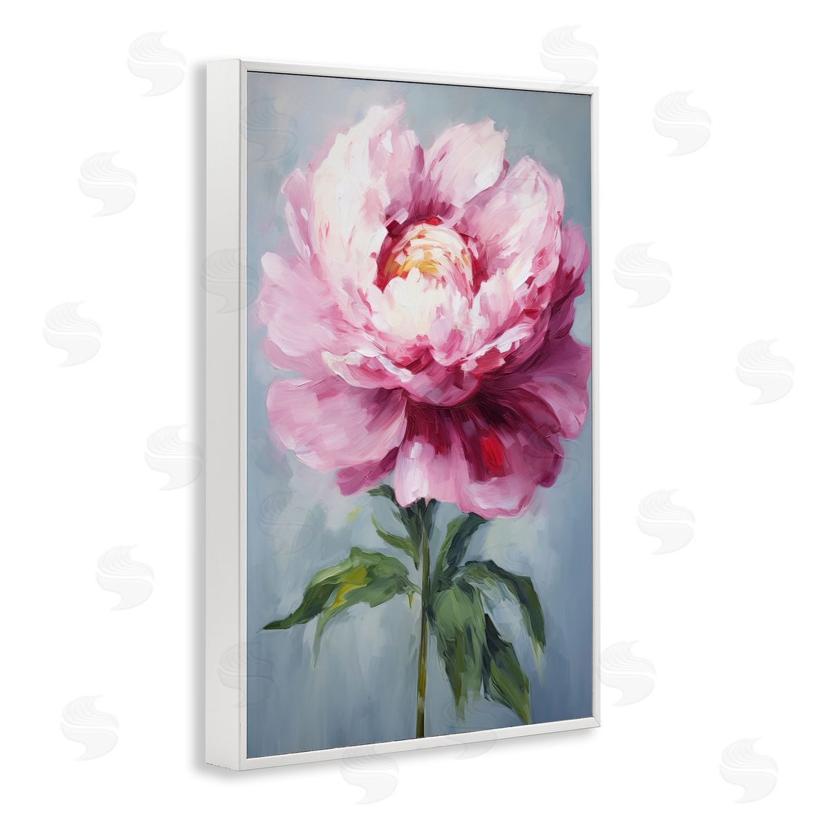 Pale Pink Floral White Frame Print Wall Art, Home Decor by Petals Prints Design