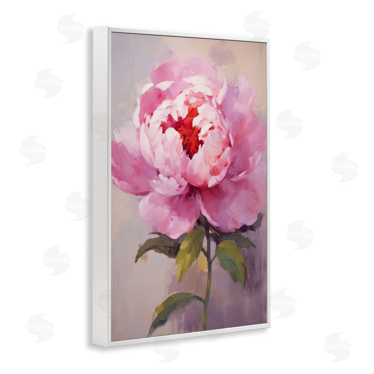 Blush Pink Peony White Frame Print Wall Art, Home Decor by Petals Prints Design