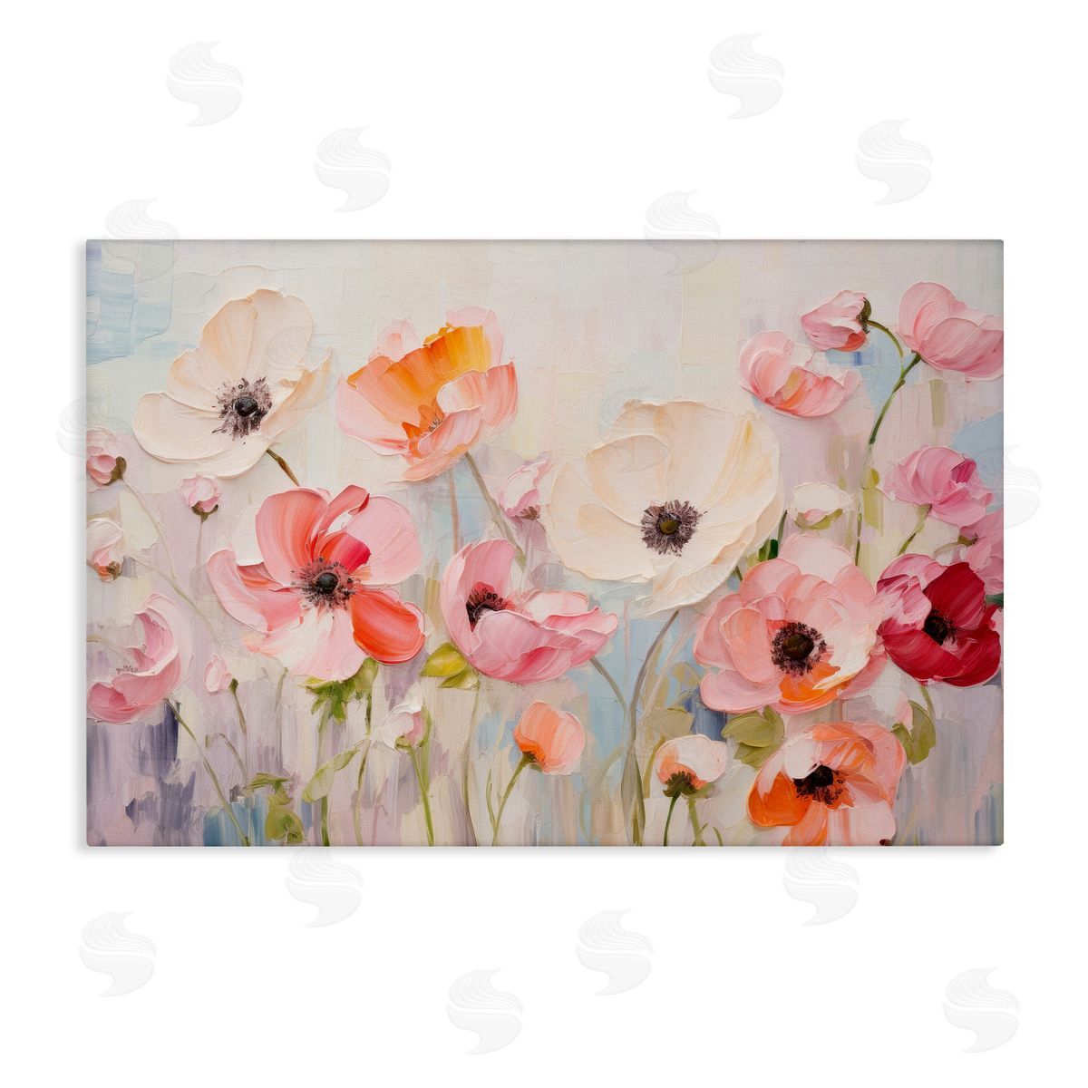 Petal Prints Design Pastel Ranunculus Blooms Canvas Wall Art Print