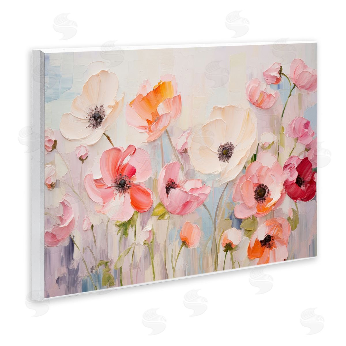 Petal Prints Design Pastel Ranunculus Blooms Wooden Wall Plaque Art Print