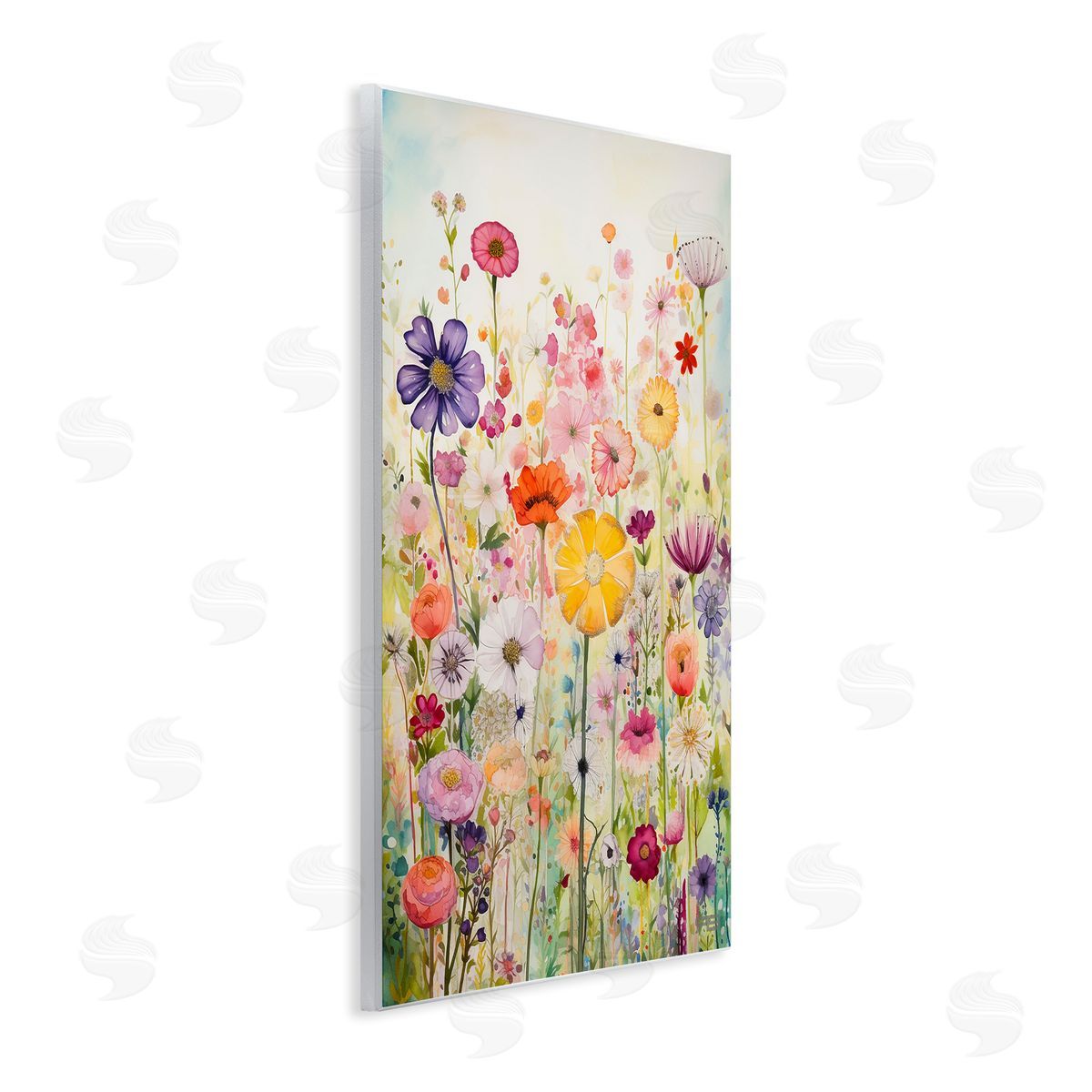 Bright Flower Garden Wood Plaque Wall Art, Home Decor by Roozbeh Bahramali