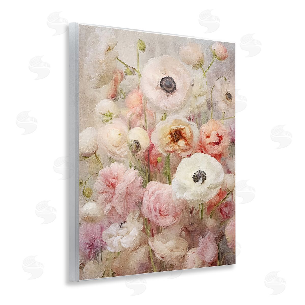 Soft Pastel Florals Wood Plaque Wall Art, Home Decor by RileyB